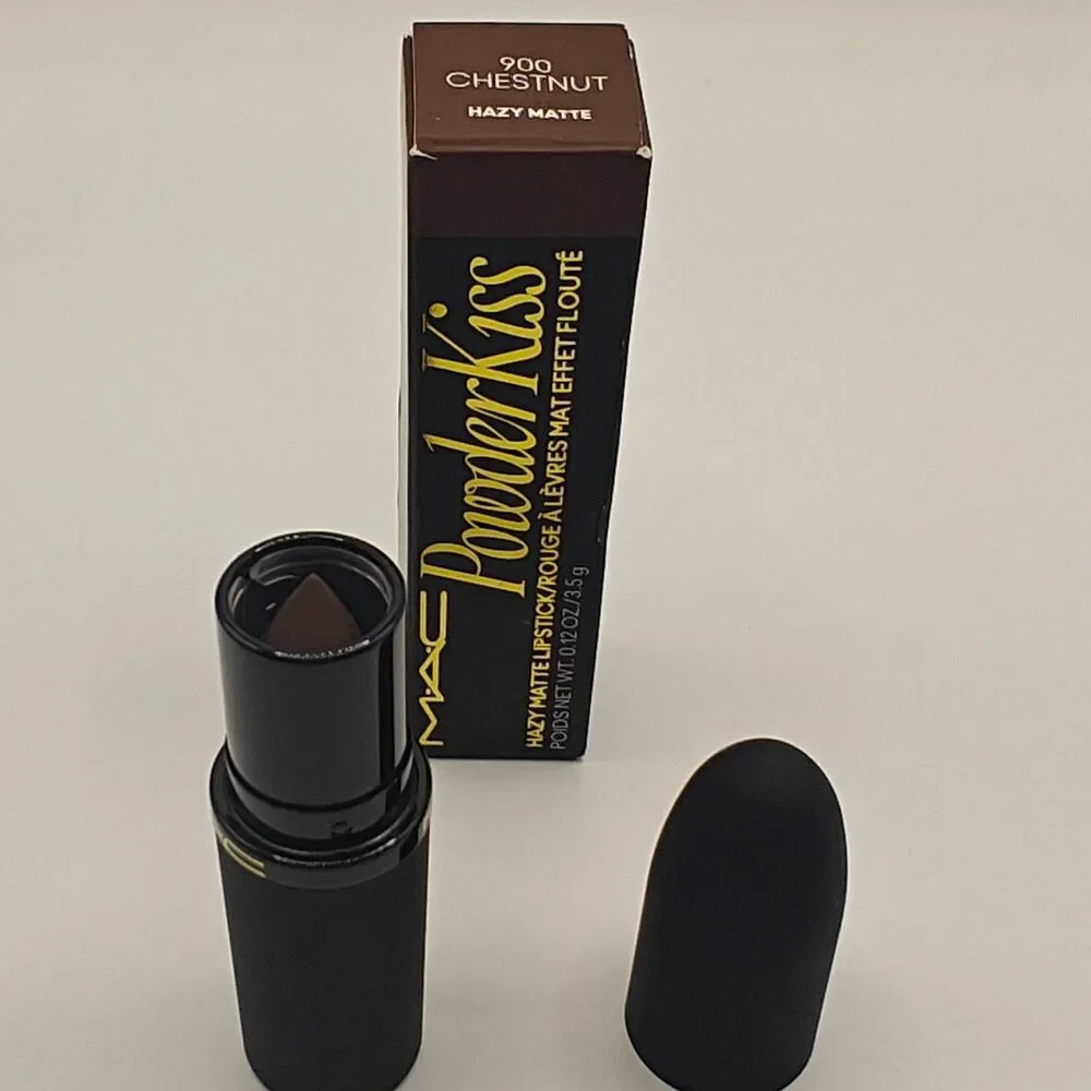 MAC Powder Kiss Hazy Matte Lipstick Chestnut 0.12oz New in Box